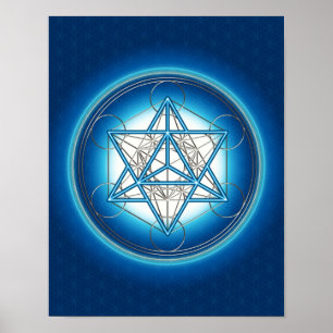 Metatrons Würfel - Merkaba - Blume des Lebens Poster