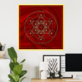 Metatrons Würfel - Merkaba - Stern Tetraeder Poster (Thuiskantoor)