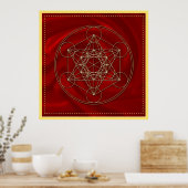 Metatrons Würfel - Merkaba - Stern Tetraeder Poster (Keuken)