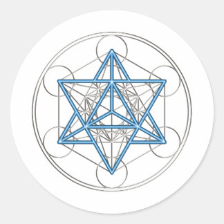 Metatrons Würfel -  Merkaba - Stern Tetraeder Ronde Sticker