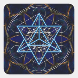Metatrons Würfel - Merkaba - Stern Tetraeder Vierkante Sticker
