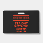 Meteen uit het krankzinnigengesticht  badge (Achterkant)