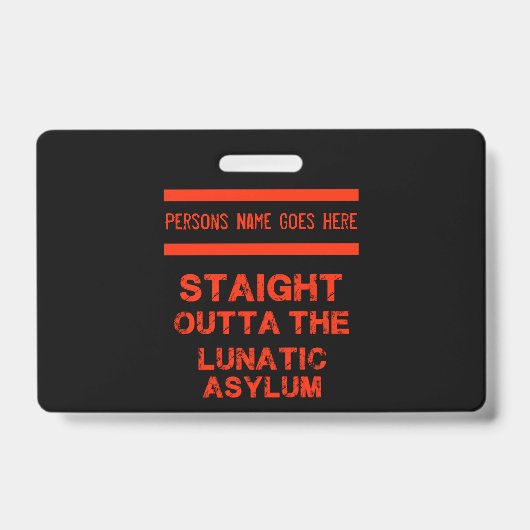 Meteen uit het krankzinnigengesticht  badge (Voorzijde)