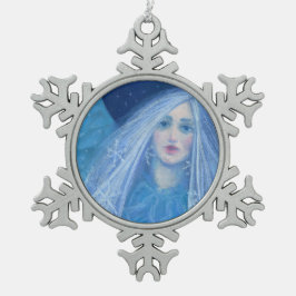 Metelitsa Sneeuwmeisje Snegurochka-kerstengel Tin Sneeuwvlok Ornament