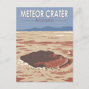 Meteor Crater Arizona Travel Art Vintage Briefkaart