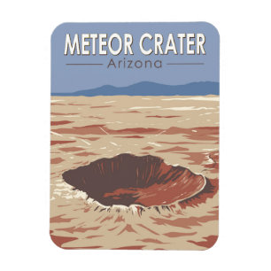 Meteor Crater Arizona Travel Art Vintage Magneet