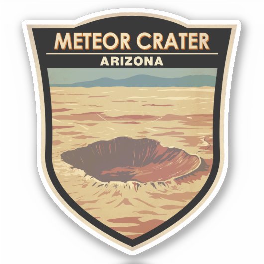 Meteor Crater Arizona Travel Art Vintage Sticker (Voorkant)