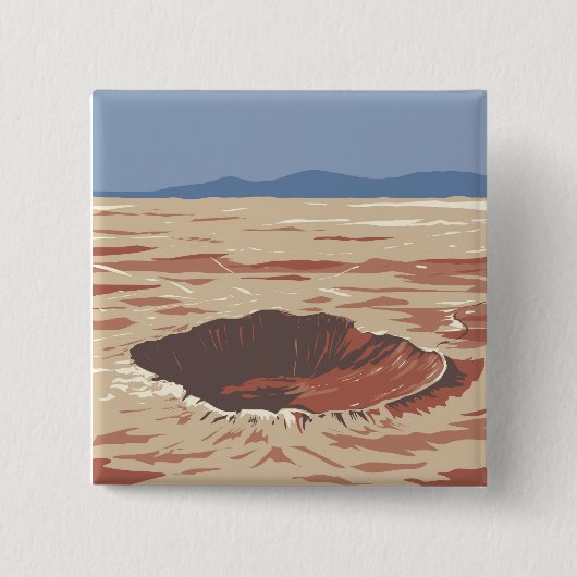 Meteor Crater Vierkante Button 5,1 Cm (Voorkant)