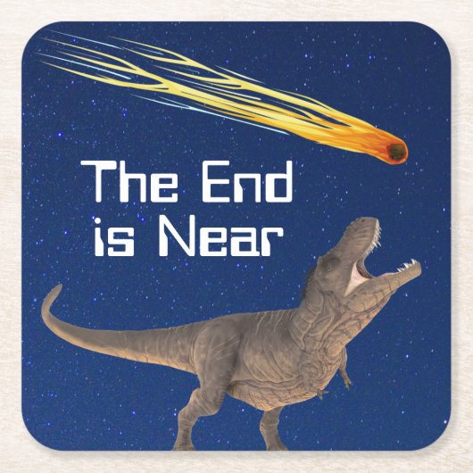 Meteor Dinosaur End is bijna een ramp Kartonnen Onderzetters (Voorkant)