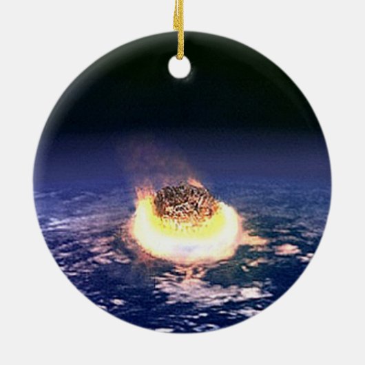 Meteor Dinosaur End is bijna een ramp Keramisch Ornament (Achterkant)