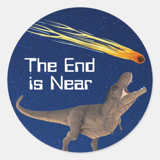 Meteor Dinosaur End is bijna een ramp Ronde Sticker (Voorkant)