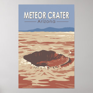 Meteor Krater Arizona Reis Kunst Vintage Poster