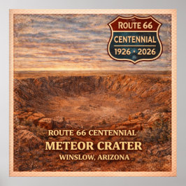 Meteor Krater Arizona Route 66 Poster