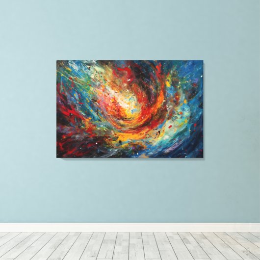 Meteor on course canvas afdruk (Insitu (Houten vloer))