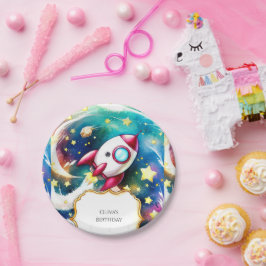 Meteor Pastel Raket Verjaardag Papieren Bordje