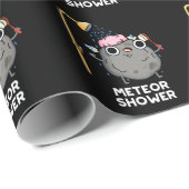 Meteor Shower Funny Science Pun Dark BG Cadeaupapier (Rol Hoek)