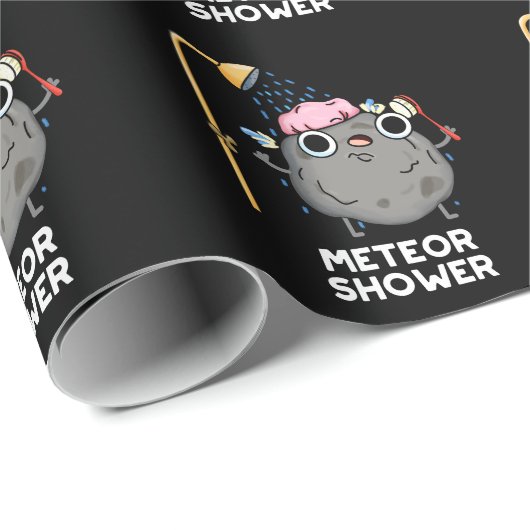 Meteor Shower Funny Science Pun Dark BG Cadeaupapier (Rol Hoek)