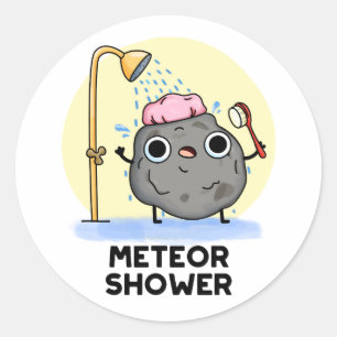 Meteor Shower Funny Science Pun Ronde Sticker
