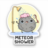 Meteor Shower Funny Science Pun Sticker (Voorkant)