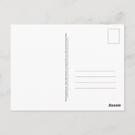 Meteor Storm over Niagara Herfsten, ca. 1833 Brief Briefkaart (Achterkant)