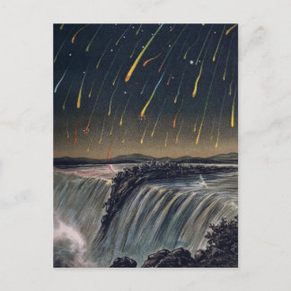 Meteor Storm over Niagara Herfsten, ca. 1833 Brief Briefkaart