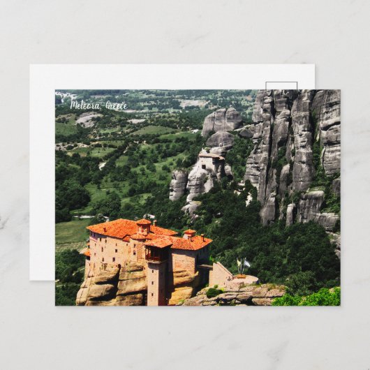 Meteora Greece Mok Briefkaart (Voorkant / Achterkant)