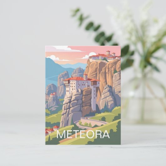 Meteora Greece Travel Briefkaart (Staand voorkant)