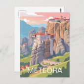 Meteora Greece Travel Briefkaart (Voorkant / Achterkant)
