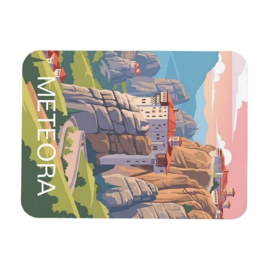 Meteora Greece Travel Magneet (Horizontaal)