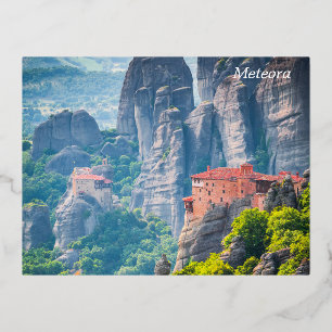 Meteora, Griekenland Folie Feestdagen Briefkaart