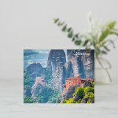 Meteora, Griekenland Folie Feestdagen Briefkaart (Staand Voorkant)