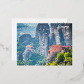 Meteora, Griekenland Folie Feestdagen Briefkaart (Voorkant / Achterkant)