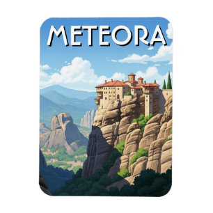 Meteora Griekenland Reis Landschap vintage Magneet