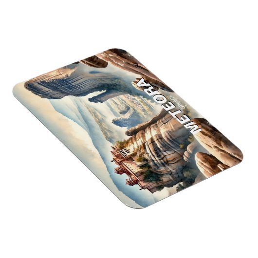 Meteora Griekenland Reislandschap vintage Magneet (Rechterzijde)