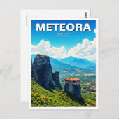 Meteora Griekenland Reizen Briefkaart (Voorkant / Achterkant)