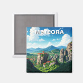 Meteora Griekenland reizen Magneet (Voorkant / Achterkant)