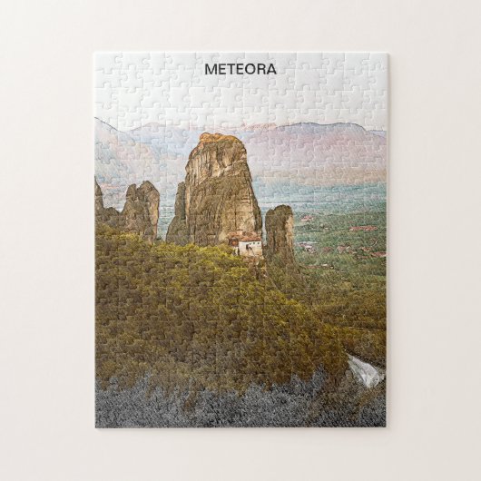 Meteora Griekenland Rock Mountains Reizen Legpuzzel (Verticaal)
