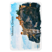 Meteora Griekenland Waterverf Reizen Magneet (Verticaal)