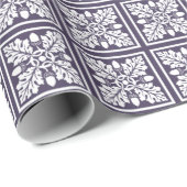 Meteorite Paars ontwerp van Acorn en Leaf Tile Cadeaupapier (Rol Hoek)