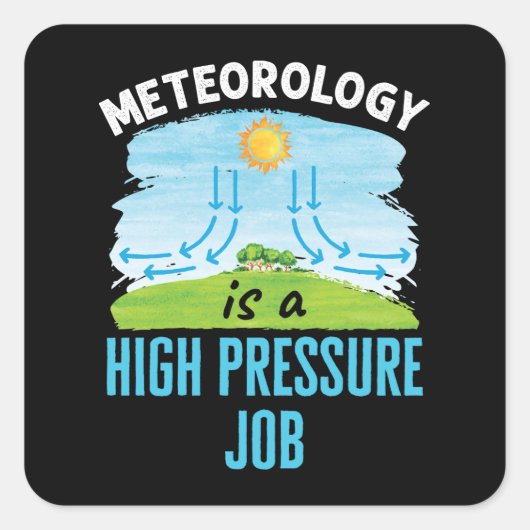 Meteorologie is een hoogdrukweer vierkante sticker (Voorkant)
