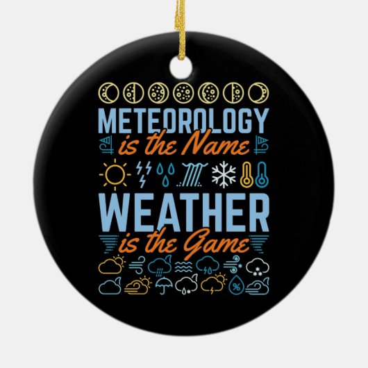 Meteorologie is het naamweer het spel keramisch ornament (Achterkant)