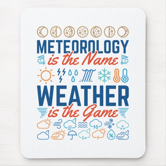 Meteorologie is het naamweer het spel muismat (Voorkant)