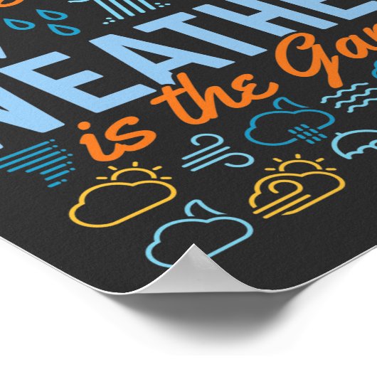 Meteorologie is het naamweer het spel poster (Hoek)