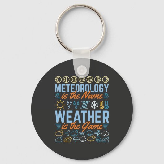 Meteorologie is het naamweer het spel sleutelhanger (Voorkant)