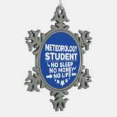 Meteorologische studie geen leven of geld tin sneeuwvlok ornament (Links)