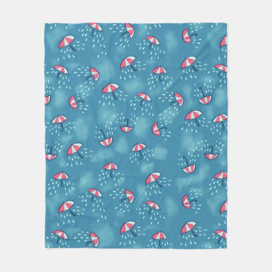Meteorologische vun regenachtig weer en paraplu's fleece deken (Voorkant)