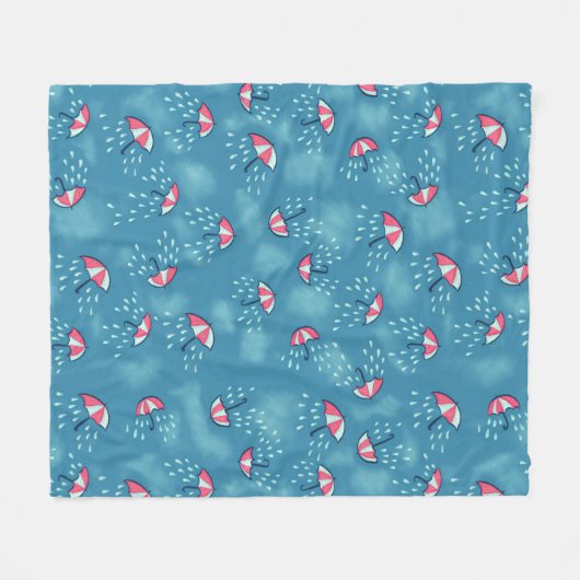 Meteorologische vun regenachtig weer en paraplu's fleece deken (Voorkant (Horizontaal))