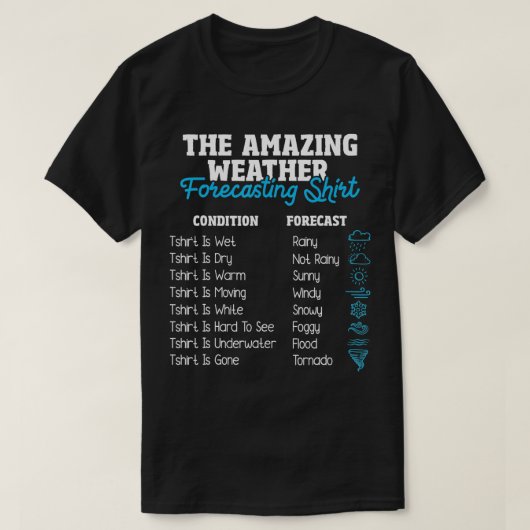 Meteoroloog bij weethervoorspeller t-shirt (Design voorkant)