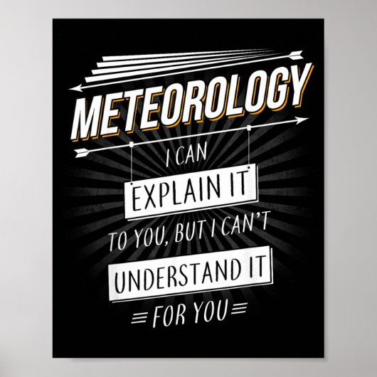 Meteoroloog Cadeau Grappig Ontwerp Met Meteorologi Poster (Voorkant)