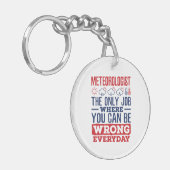 Meteoroloog De enige baan kan elke dag verkeerd zi Sleutelhanger (Voorkant Links)